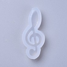 Honeyhandy Silicone Molds, Resin Casting Molds, For UV Resin, Epoxy Resin Jewelry Making, Musical Note, White, 42.5x18.5x8mm, Inner Diameter: 13.5x39mm