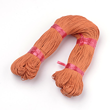 Honeyhandy Waxed Cotton Cord, Dark Orange, 1mm, about 360yard/bundle(330m/bundle)