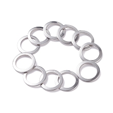 Unicraftale 304 Stainless Steel Linking Rings, Ring, Stainless Steel Color, 15x1mm, Inner Diameter: 11mm, 20pcs/box