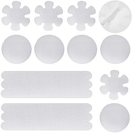 Mixed Shape Self Adhesive Non Slip Bath Tub Stickers, with Plastic Scraper Tool, White