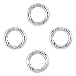 Unicraftale 304 Stainless Steel Spring Gate Rings, O Rings, Stainless Steel Color, 6 Gauge, 24x4mm; Inner Diameter: 16mm, 4pcs/box