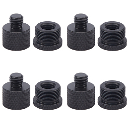 SUPERFINDINGS 10Pcs 2 Style Aluminum Alloy 3/8 Female to 5/8 Male Screw Adapter Thread, for Microphone Stand Mount to Camera Tripod Adapter, Black, 5pcs/style