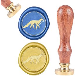 CRASPIRE Wax Seal Stamp Fox, Vintage Wax Sealing Stamps Animal Retro Wood Stamp Removable Brass Head 25mm for Envelopes Invitations Embellishment