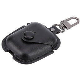 GORGECRAFT Imitation Leather Wireless Earbud Carrying Case, Cell Phone Storage with Clasp, Rectangle, Black, 110mm