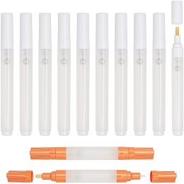 NBEADS 12 Pcs 2 Sizes Empty Refill Paint Markers, Blank Refillable Paint Pens White Marker Pen with Transparent Tube for Painting Art Supplies