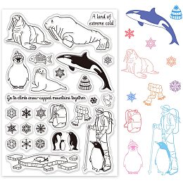 GLOBLELAND Arctic Animals Sea Lion Penguin Clear Stamps Transparent Silicone Stamp Seal for Card Making Decoration and DIY Scrapbooking