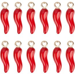 SUNNYCLUE 1 Box 30Pcs Pepper Charms Vegetable Charms Mini Small Enamel Hot Pepper Red Chili Food Charm Miniature Lifelike Spicy Chili Charms for Jewelry Making Charm DIY Necklace Bracelets Supplies