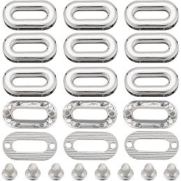 GORGECRAFT 12PCS Screw-in Oval Eyelet Metal Screw Together Grommets Shackle Purse End Rings Bag Loop Handle Connectors Alloy Snaps for DIY Sewing Crafts Clothes Leather Bags Replacement Hardware