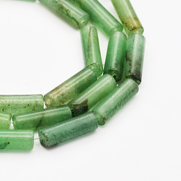 Honeyhandy Column Natural Green Aventurine Beads Strands, 13x4mm, Hole: 1mm, about 30pcs/strand, 15.7 inch