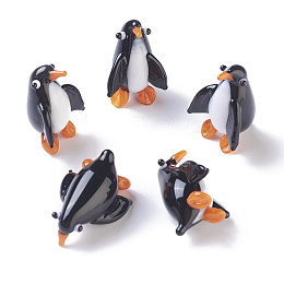 Honeyhandy Home Decorations, Handmade Lampwork Display Decorations, Penguin, Black, 12~20x17~20x24~32mm