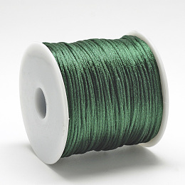 Honeyhandy Nylon Thread, Rattail Satin Cord, Dark Green, about 1mm, about 76.55 yards(70m)/roll