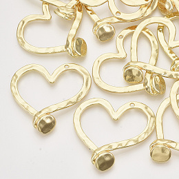 Honeyhandy Alloy Pendants, Heart, Light Gold, 47x49.5x9mm, Hole: 2mm