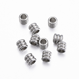 Honeyhandy 316 Stainless Steel Spacer Beads, Column, Stainless Steel Color, 4.5x5mm, Hole: 3mm