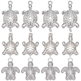 SUNNYCLUE 30Pcs 3 Style Stainless Steel Pendant, Tortoise, Stainless Steel Color, 18.5~25x13~15x3~3.5mm, Hole: 1~1.8mm, 10pcs/style