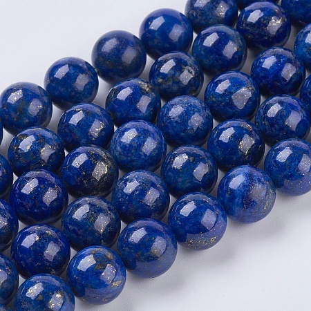 Arricraft Natural Lapis Lazuli Beads Strands, Grade A, Round, 10mm, Hole: 1mm, about 38pcs/strand 15.5 inches