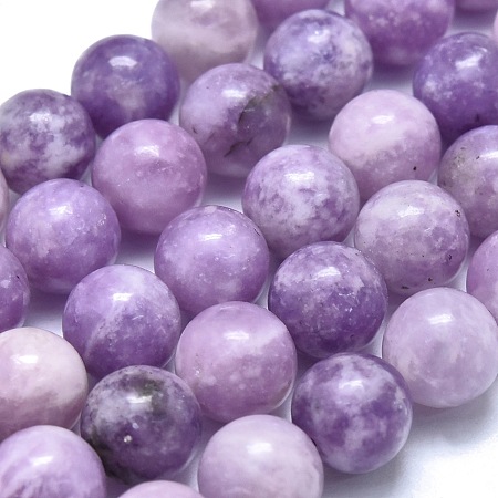 ARRICRAFT Natural Lepidolite/Purple Mica Stone Beads Strands, Round, 8~8.5mm, Hole: 0.8mm, about 48pcs/strand, 15.35 inches(39cm)