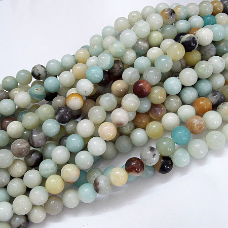Arricraft Natural Amazonite Beads Strands, Round, 4mm, Hole: 1mm, about 92pcs/strand, 15.5 inches(39.5cm)