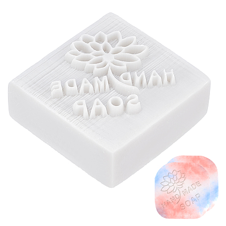 CRASPIRE Soap Making Mould Flower Design Handmade Resin Stamp DIY Soap Mould Craft 4.1 x 4.2cm Soap Embossing Stamp for Soap Clay Arts Crafts Making Projects DIY Gift