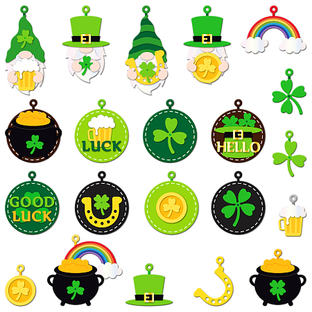 Saint Patrick's Day Carbon Steel Cutting Dies Stencils, for DIY Scrapbooking, Photo Album, Decorative Embossing Paper Card, Stainless Steel Color, Mixed Shapes, 76~87x90~135x0.8mm, 2pcs/set