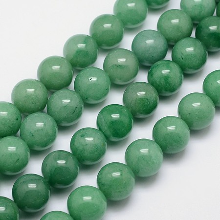 Honeyhandy Round Natural Green Aventurine Bead Strands, 18mm, Hole: 1mm, about 22pcs/strand, 15.74 inch