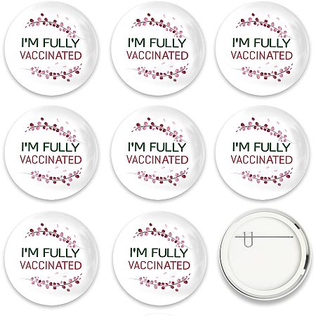 GLOBLELAND 9 Pcs Vaccine Button Pins I Got Vaccinated Petal Pattern for Men's/Women's Brooches or Doctors, Nurses, Hospitals, 2-1/4 Inch