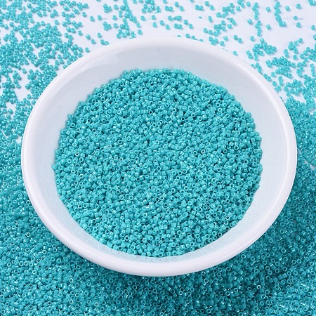MIYUKI Delica Beads, Cylinder, Japanese Seed Beads, 11/0, (DB0658) Dyed Opaque Turquoise Green, 1.3x1.6mm, Hole: 0.8mm, about 2000pcs/bottle, 10g/bottle