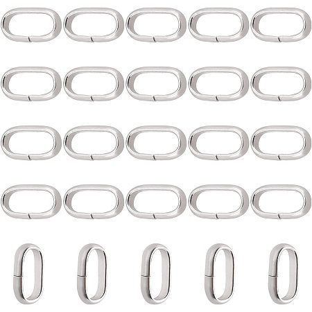 DICOSMETIC 300Pcs Stainless Steel Quick Link Connectors Hollow Geometric Oval Hanging Charm Connector Open Back Frame Pendant Links for Jewelry Making Craft Supplies