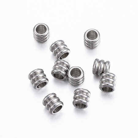 ARRICRAFT 304 Stainless Steel Spacer Beads, Column, Stainless Steel Color, 4.5x5mm, Hole: 3mm