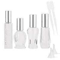 Gorgecraft DIY Perfume Bottle Kits, with Glass Spray Bottles, Plastic Funnel Hopper & Dropper, Clear, Bottles Capacity: 10ml/12ml; 4pcs/set