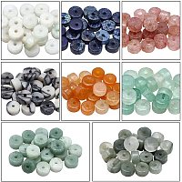 NBEADS 160 Pcs 8 Styles Natural Gemstone Heishi Beads, Flat Round Disc Spacer Beads Assorted Jasper Rock Beads for Jewelry Making Craft Bracelet Earrings Necklace