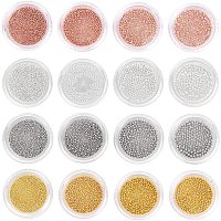 OLYCRAFT 16Boxes Nail Art Mini Steel Beads 4-Color Decoration Caviar Beads Micro Ball Beads for Nail Studs Resin Filling Accessories