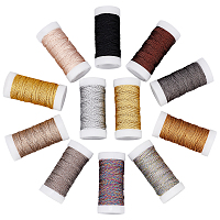 12 Rolls 12 Colors Polyester Cord, for Chinese Knotting, with PET Box, Mixed Color, 0.8mm, about 24.06 Yards(22m)/roll, 1 color/roll