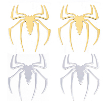 Polyethylene Car Stickers, DIY Car Decorations, Spider, Mixed Color, 134x84x0.5mm, Spider: 74x61.5x0.5mm, 2pcs/sheet; 2 colors, 4sheets/color, 8sheets/set