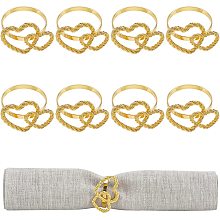 FINGERINSPIRE Double Heart Napkin Ring Set of 10, 38mm Inner Diameter Alloy Heart Shape Napkin Rings Golden Napkin Holder Adornment for Restaurant, Wedding & Party Table Decoration