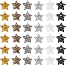 FINGERINSPIRE 36PCS Star Hotfix Rhinestone Patches 0.8 inch 6 Colors Small 5 Star Sewing Appliques Patch Resin Rhinestone Iron on Patches for Clothing Jackets Pants Backpack Repairing Decoration