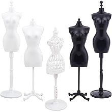 NBEADS 5 Sets Mini Mannequin Display Model, Plastic Display Support Holder Mannequin Display Holder Dress Form for Mini Dresses DIY Making Accessories Clothes Display Rack