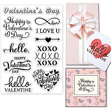 GLOBLELAND 5.8x8.3in Love Theme Clear Stamps Valentine's Day Silicone Stamps Love Words Rubber Transparent Rubber Seal Stamps for Card Making DIY Scrapbooking Crafting Decoration