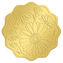 CRASPIRE Gold Foil Sticker Daisy 100pcs Certificate Seals Gold Embossed Round Embossed Foil Seal Stickers for Envelopes Invitation Card Diplomas Awards Graduation Celebration