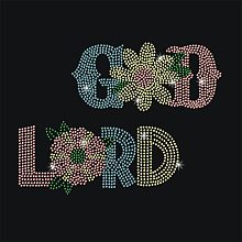 NBEADS God Lord Bling Rhinestone Sticker, Decorative Crystal Car Decal Sparkling Diamond Sticker Glass Hotfix Rhinestone for Art Craft Clothing Car Window Laptop Decor, 11.69×8.27 Inch