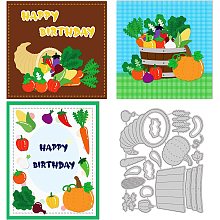 GLOBLELAND Assorted Vegetables Die Cuts Pumpkin and Carrots Embossing Template Treasure Bowl Carbon Steel Die Set for Scrapbooking Card DIY Craft