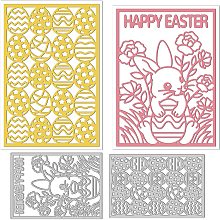 GLOBLELAND Easter Eggs Background Cutting Dies Easter Bunny Background Carbon Steel Die Cuts for DIY Crafting Embossing Stencil Template for Card Making Scrapbooking Photo Album Decoration