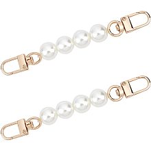 WADORN 2pcs Pearl Bag Strap Extender, 4.7 Inch Imitation Pearl Bead Purse Short Handle Handbag Pearl Chain Strap Replacement Clutch Bag Charm Bag Chain Decoration Accessories