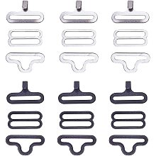 Arricraft 100 Sets 2 Colors Adjustable Bow Tie Hardware Clip Sets, Iron Hook Fastener for Necktie Strap, Black & Silver