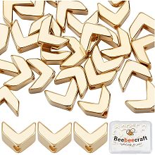 Beebeecraft 1 Box 40Pcs Spacer Beads 24K Gold Plated Loose Smooth Geometric Tila Arrow Beads Connectors 5.5x6.5x3mm for Jewelry Making Necklace Bracelet DIY Crafts