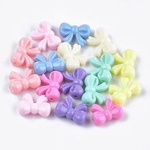 Arricraft Opaque Acrylic Beads, Bowknot, Mixed Color, 15x20x8mm, Hole: 2mm, about 470~600pcs/500g