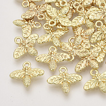 Honeyhandy Alloy Pendants, Bee, Light Gold, 13x15.5x2.5mm, Hole: 1.5mm