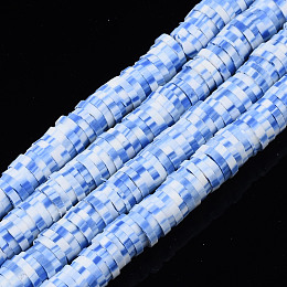 Honeyhandy Handmade Polymer Clay Beads Strands, for DIY Jewelry Crafts Supplies, Heishi Beads, Disc/Flat Round, Royal Blue, 6x0.5~1mm, Hole: 1.8mm, about 290~320pcs/strand, 15.75 inch~16.14 inch(40~41cm)