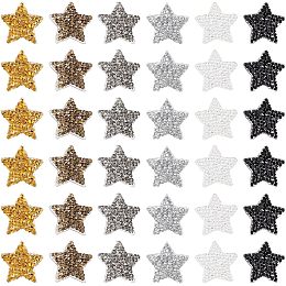 FINGERINSPIRE 36PCS Star Hotfix Rhinestone Patches 0.8 inch 6 Colors Small 5 Star Sewing Appliques Patch Resin Rhinestone Iron on Patches for Clothing Jackets Pants Backpack Repairing Decoration