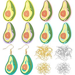 OLYCRAFT 20 Pcs 3D Printed Avocado Charm Dangle Earring Making Kit with 60 Pcs Brass Earring Hooks and 60 Pcs Brass Jump Rings for Earrings Jewelry Making