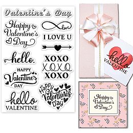 GLOBLELAND 5.8x8.3in Love Theme Clear Stamps Valentine's Day Silicone Stamps Love Words Rubber Transparent Rubber Seal Stamps for Card Making DIY Scrapbooking Crafting Decoration